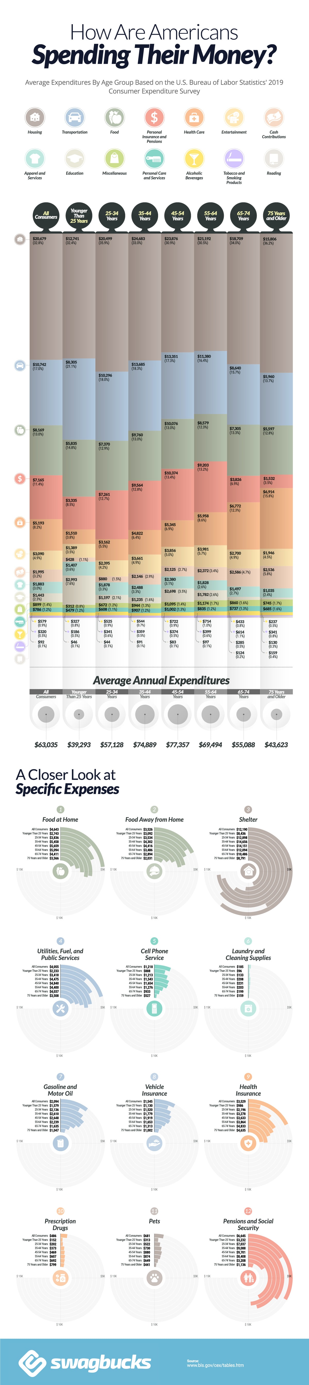 How Are Americans Spending Their Money? - Swagbucks Coupons and Paid Online Surveys - Infographic
