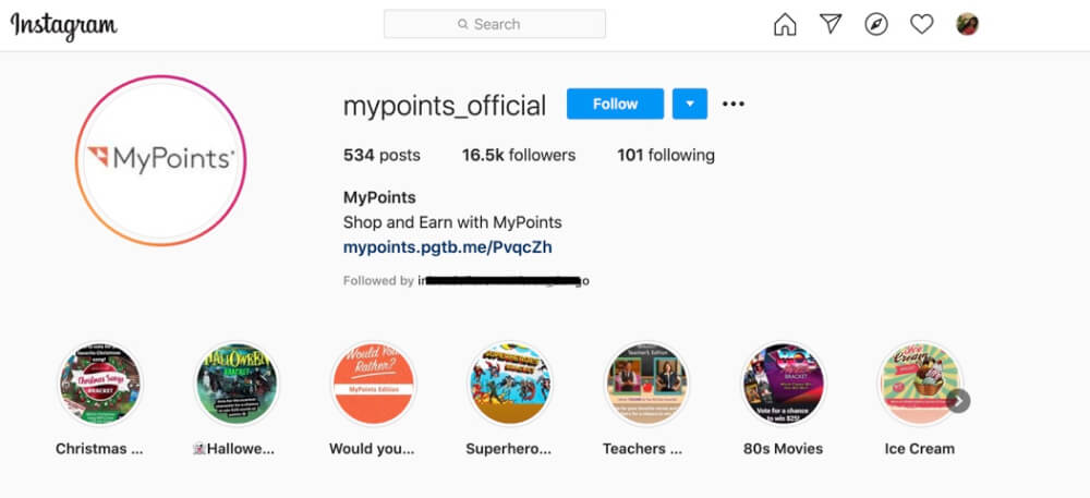 MyPoints Instagram